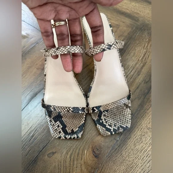 The Drop Snakeskin Strappy Heels Size 8 - Picture 5 of 7